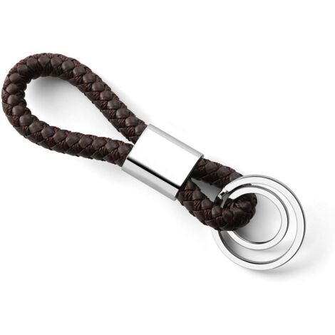 Porte-clés homme en cuir tressé, (1/4)