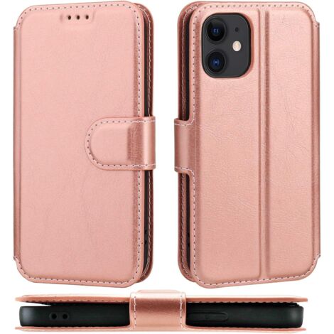 Étui portefeuille pour iPhone 12 Mini (or rose),