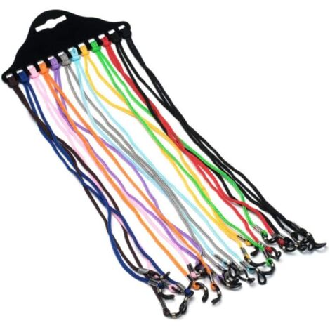 sangle de lunettes en nylon, lot de 12 lunettes corde lunettes cordon chane de lunettes pour lunettes de soleil lunettes de lecture (coloré), (1/3)