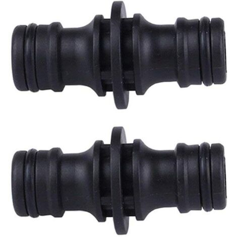 Plastique Métallique Double Mâle Connecteur Accoupleur pour rallonger Un Tuyau 2 Pack (1/4)