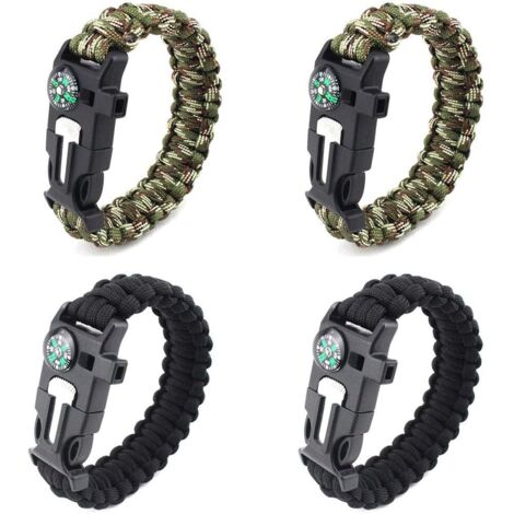 bracelets de survie réglables pour la randonnée, le camping ou les activités de plein air-4 pièces, (1/5)