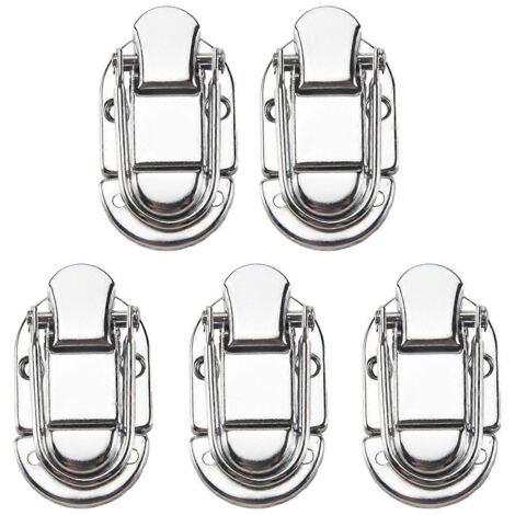Lot de 5 fermoirs à loquet en nickel avec nœud pour valise, étui de guitare ou chariot de transport d'instruments de musique.