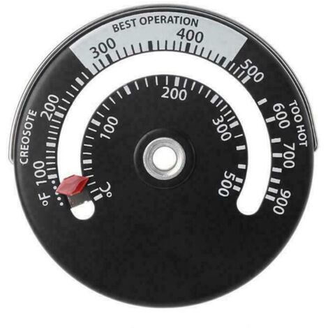 Thermomètre de Poêle Magnétique Thermomètre de Tuyau de Poêle à Feu pour Le Compteur de Température pour Tuyau de Cheminée en Bois Rond Four (1), (1/5)
