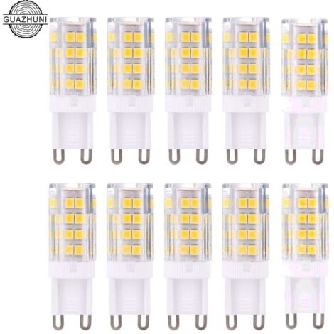 G9 LED Lampe Ampoules, Blanc Chaud 3000K 5W G9 LED Ampoule Lumiere équivalent aux ampoules halogènes de 40 W 420 lumens not dimmable, lot de 10 ，