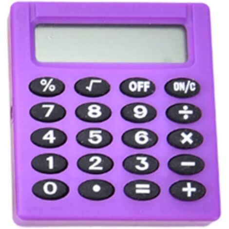 Calculatrice de poche, 1 PC 8 chiffres électronique, mini calculatrice portable pour l'enseignement des mathématiques au quotidien ou au bureau (violet), (1/5)