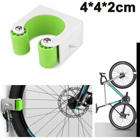 Rnemitery – Crochet de rangement pour vélo de route en plastique – Compatible avec pneus 4 cm – Installation rapide sur mur – Couleur verte (1/5)