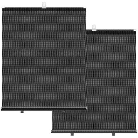 Akozon Retractable Car Window Stern Shade Shield Cover - Visor de Rideau en Rouleau pour Une Protection Maximale et Une Réduction de la Chaleur (Black) (1/5)