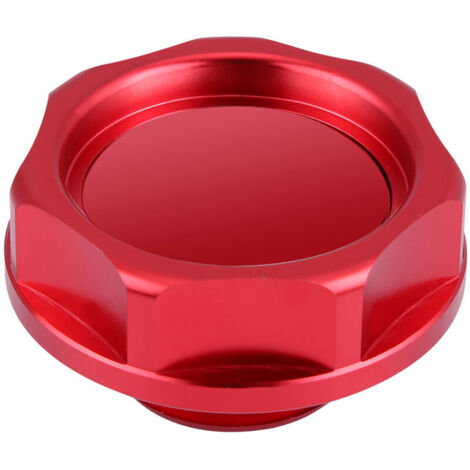 Couvercle de remplissage d'huile en alliage d'aluminium, bouchon de réservoir de carburant pour voiture (rouge) (1/5)