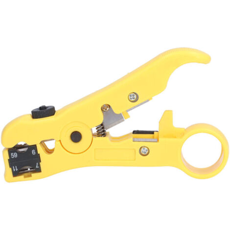 Pince à Dénuder Multifonctionnelle pour Câble Coaxial – Pince à Dénuder Manuelle Réglable pour RG59/6/11/7 – Pince à Sertir Compacte et Efficace pour Câble Coaxial. (1/5)