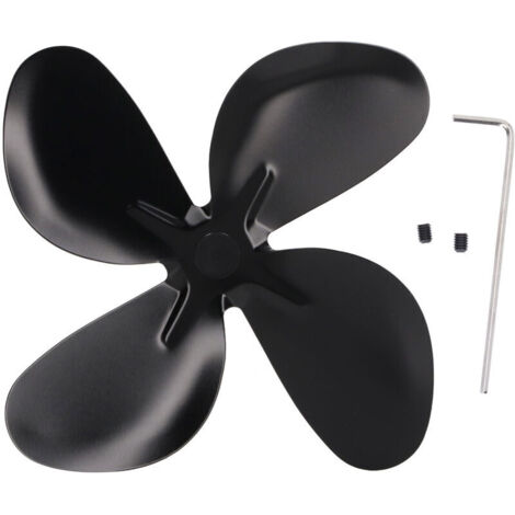 Pale de ventilateur de poêle en alliage d'aluminium, résistant aux hautes températures, remplacement de cheminée noire, 4 pales (1/5)
