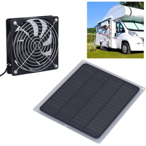 Ventilateur solaire 6W pour poulailler et serre – Écologique et résistant aux intempéries – Panneau silicium monocristallin (1/5)