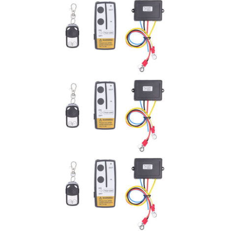 Contrleur de treuil électrique universel à télécommande sans fil 3 pièces avec 3 récepteurs 3 clés à distance (1/5)