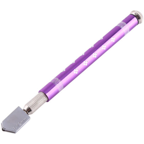 Coupe-Verre à Roue Tranchante, Poignée Antidérapante, Robinet en Métal, adapté à la Coupe de Plaques de Verre, Longueur 170 Mm, épaisseur de Coupe 6-12 Mm (PURPLE) (1/5)