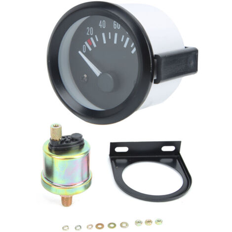 Kit de Jauge de Pression D'huile électrique Jauges de Jauge de Pression D'huile électrique Jauge de Pression D'huile de Voiture avec teur 0100 Psi 12V 52Mm2 Pouces. (1/5)
