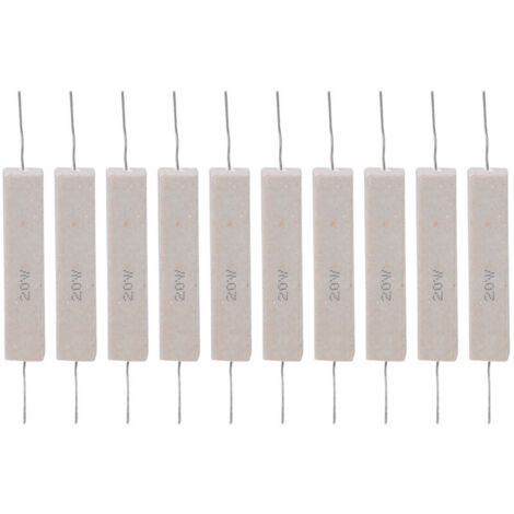 Énergie Résistante au Ciment 10pcs ± 5% Précision élevée pour la Carte de Circuit imprimé 20W, Excellente Chaleur, Surcharge de Courte Durée, pour les Projets D'électronique (10r). (1/5)