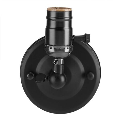 Rosvola Support de lumière vintage E27, applique murale avec interrupteur pour usage domestique et décoration, 220V, noir (1/5)