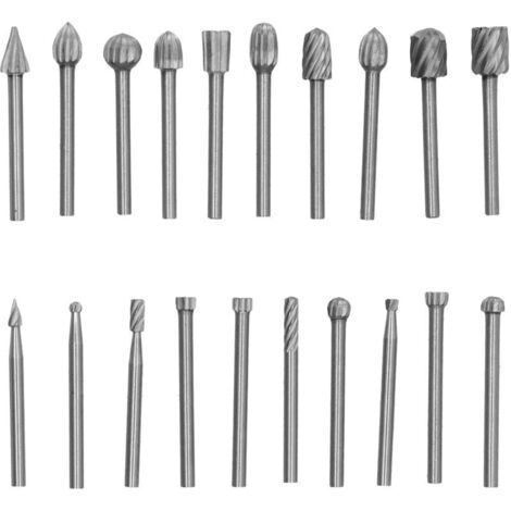 Ensemble D'outils de Rotation en Acier à Grande Vitesse 20 Pièces, Outil de Fraises de Coupe de Foret de Sculpture sur Bois pour le Travail du Bois, le Perçage, la Sculpture sur Métal, la Gravure, le (1/5)