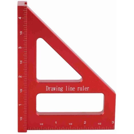 Équerre de mesure multi-angles en alliage d'aluminium, rapporteur d'angles 45° et 90°, gabarit de traçage multifonctionnel pour ingénieurs et charpentiers (1/5)