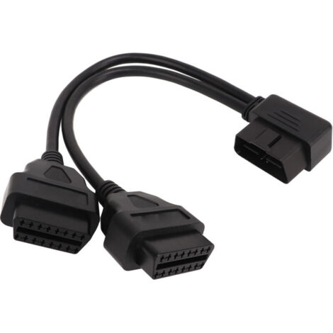 Répartiteur OBD2 1 en 2 Y, câble d'extension 16 broches, adaptateur de cordon d'extension de Diagnostic de voiture adapté au Port Obdii 12V 24V. (1/5)