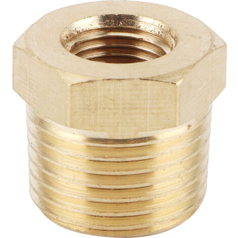 Fydun douille de tuyau Npt adaptateur de réducteur de tuyau en laiton raccord de douille Npt 3/8 po mâle à 1/8 po femelle pour eau gazole. (1/5)