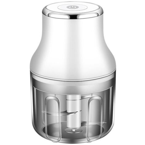 Mini robot culinaire, mini hachoir rechargeable par USB, puissant broyeur d'ail, mixeur de légumes, hachoir à légumes sans fil pour fruits, viande, etc 250ml (1/5)