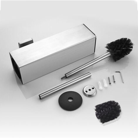 Porte-brosse WC en acier inoxydable pour salle de bain et hôtel (chrome) (1/4)