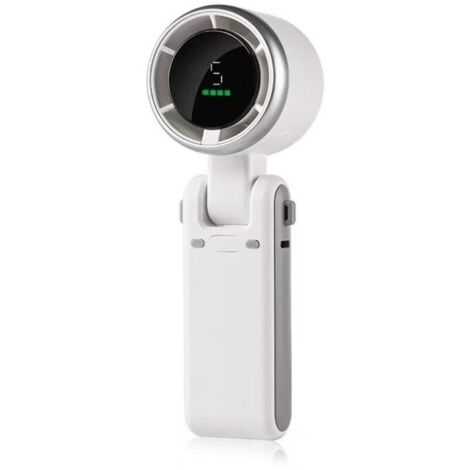 Ventilateur portatif rechargeable, 5 vitesses élevées réglables, mini ventilateur électrique portable de 4000 mAh, ventilateur de voyage alimenté par batterie (blanc) (1/5)