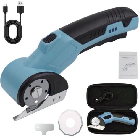 Cisaille Électrique, Cisaille à Carton Portable avec Interrupteur de Sécurité, Iseaux Rotative Sans Fil Rechargeable avec 320 tr/min Pour la Coupe de Cuir, Carton, Tapis, Feutre (1/5)