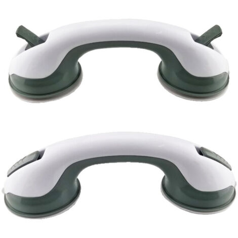 Barres d'appui pour salle de bain (lot de 2) avec ventouses 30 cm - poignée sûre, sans perçage, convient aux douches et baignoires - antidérapantes, adaptées aux personnes âgées et aux enfants, vertes
