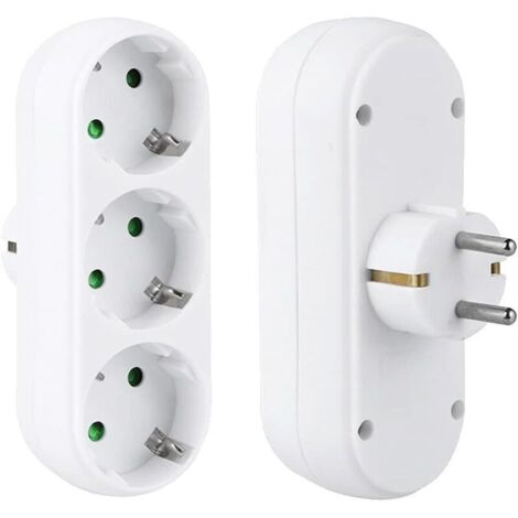 Adaptateur secteur, prise murale, prises portables, bureau, maison, voyage, blanc (1/5)