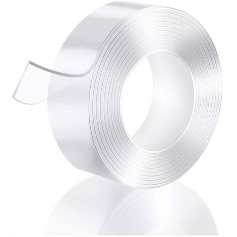 1pcs Ruban adhésif nano magique lavable et imperméable double face en acrylique transparent 1 mm x 3 cm x 3 m (1/5)