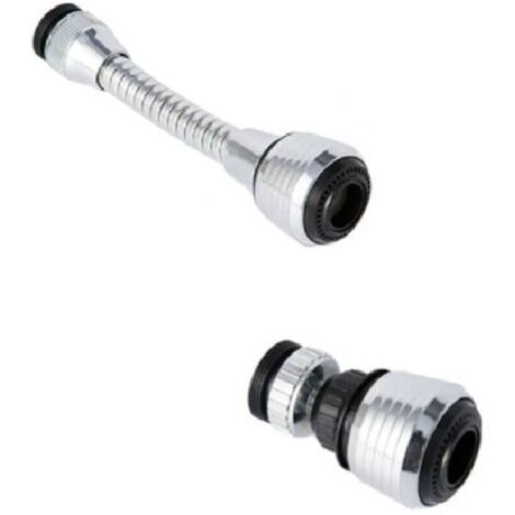 Tube d'extension d'aérateur de robinet 2 pièces, tube de robinet rotatif à 360°, accessoires de robinet, robinet de cuisine rotatif à économie d'eau, adapté à la plupart des robinets de cuisine et de (1/3)