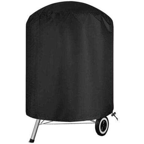 Housse Barbecue Exterieur Rond,Housse Barbecue Bâche Protection BBQ Anti-UV/Anti-l'eau,210D Oxford Bache Barbecue Exterieur Protection Ø61x72cm Housse Convient la Plupart des Grills Noir (1/5)