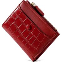 Porte-cartes à motif de pierre de mode pour femme (rouge)