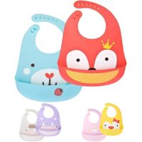 Lot de 2 bavoirs ajustables en silicone pour bébé (rouge)