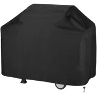 Couverture de BBQ, couverture de BBQ à gaz, bâche de protection de BBQ 210D Oxford très résistante pour Weber, Brinkmann, Char Broil etc., résistante aux UV, à l'eau et aux déchirures (145x61x117).