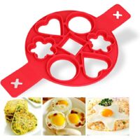 Moulle Pancake Silicone, 7 Anneau Pancake Maker, Antiadhésif Outil de Cuisine Anneau Maker Crêpes Accessoires Ring Egg Flip Ronds Moule à uf Fromage Egg Cooker Cuisine Gadget