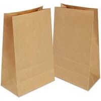 100 Sac Papier Kraft, Petit Sachet Papier,Sacs Cadeaux 100% en Papier Kraft recyclé (12x7x21cm),