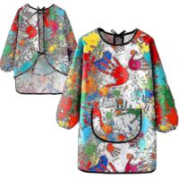 Tablier d'artiste imperméable pour enfants, idéal pour la peinture, avec poche, pour filles et garçons.
