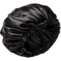 Femme Bonnet Satin Cheveux Nuit Lot Bonnets De Satin Large Avec élastique Bonnet Cheveux Nuit-Noir,