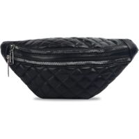 Sac banane en cuir avec ceinture ajustable (noir),
