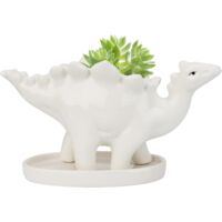 Succulente Céramique Pot, Dinosaure Plante Pot, Cactus Pots de Fleurs avec Soucoupe, Mini Intérieur Pot de Céramique Mignon Animal pour Bureau Maison Jardin Décoration