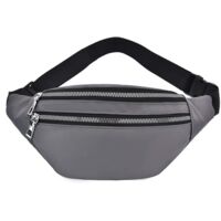 Sac ceinture de sport réglable Sac ceinture de sport en tissu Oxford (gris),