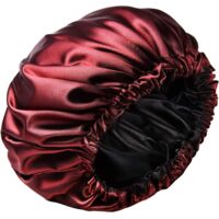 Femme Bonnet Satin Cheveux Nuit Lot Bonnets De Satin Large Avec élastique Bonnet Cheveux Nuit-rouge vin,