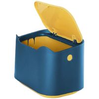 Petite Poubelle De Table, Mini Poubelle De Bureau De Cuisine En Plastique Élégant Avec Couvercle À Bouton-Poussoir, Poubelle De Cuisine À Poussoir Poubelle Poubelle Bureau