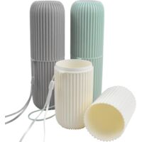 3 Pièces Brosse a Dent Tasses de Voyage, Brosse à Dents Étuis Étui Portatif de Voyage Portable Plastique Brosse à Dents Dentifrice Support étui Boîte de Rangement pour Une Utilisation de Voyage,