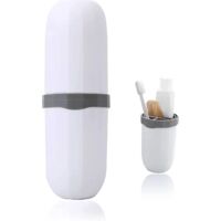 Boîte à Brosse à Dents, Étui Brosse a Dent pour Voyage Protecteur de Brosse à Dents Dentifrice, Boîte Brosse a Dent pour Camping, Voyage d'affaires, Domicile - Blanc,