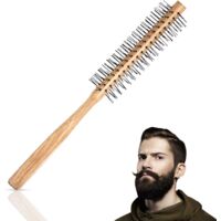 Brosse à Barbe Ronde Pour Homme, Brosse à Cheveux de coiffage Antistatique pour barbe et poils courts,