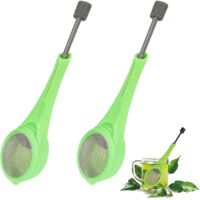 Tisane avec Filtre Infuseurs Piston à Thé Infuseur Diffuseur à Thé Passoires à thé en feuilles Thé avec Soucoupe infuseur infuseurs à thé en forme de feuilles Théière à thé vert 2 pcs,