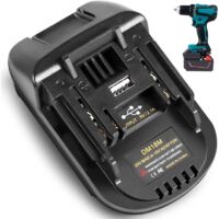Adaptateur de batterie DM18M compatible avec la batterie Li-ion Makita 18 V 20 V, adaptateur compatible avec les batteries Dewalt et Milwaukee M18, convertible en batteries MAKITA BL1830 BL1850
